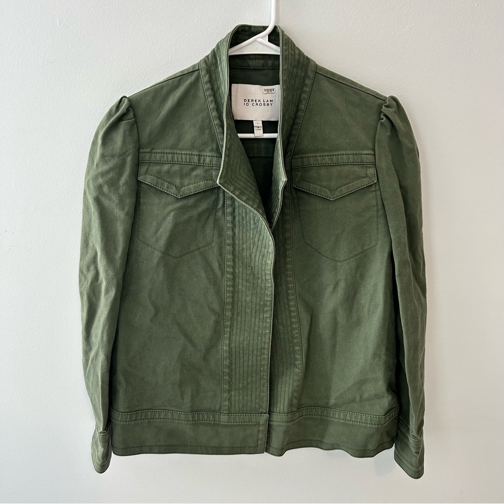 Derek Lam 10 Crosby Green Army Cropped Cargo Jacket Size 4
